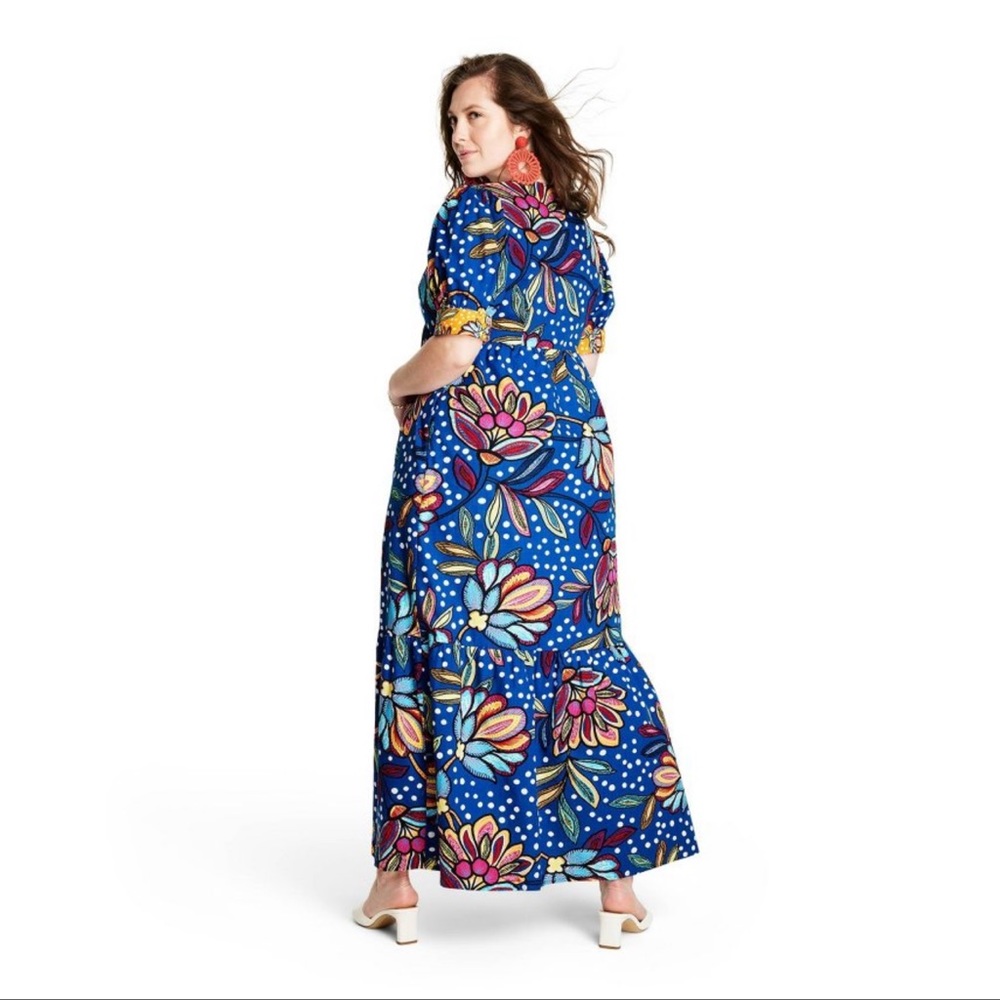 Mixed Floral/Polka Dot Print Puff Sleeve Midi Dress - Tabitha Brown for Target - Picture 3 of 6